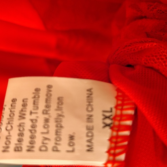 Lingerie 2 Piece Plus XXL Wine Floral Lace Spaghetti Straps Slip & Thong B3 X P - Picture 13 of 13